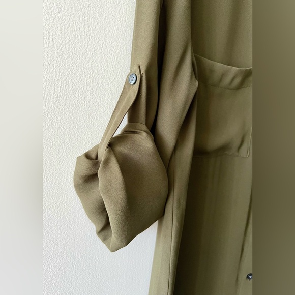 Banana Republic Olive Green Military-Style Blouse - Picture 4 of 6